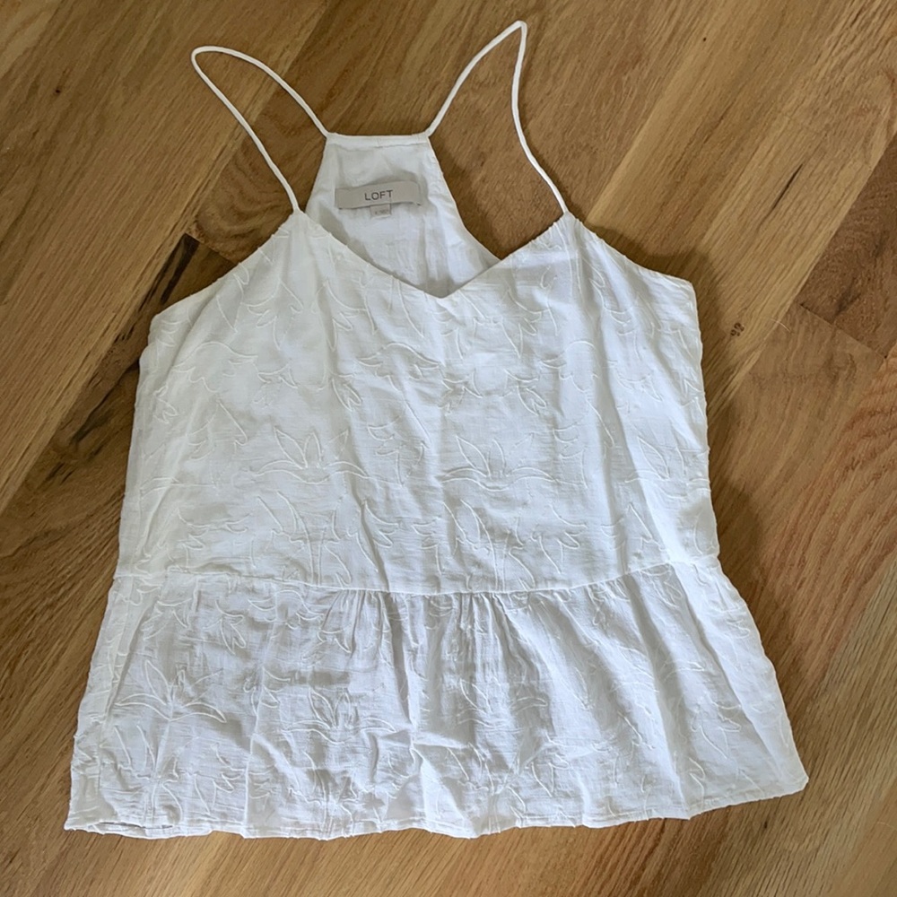 Loft white tank top size S